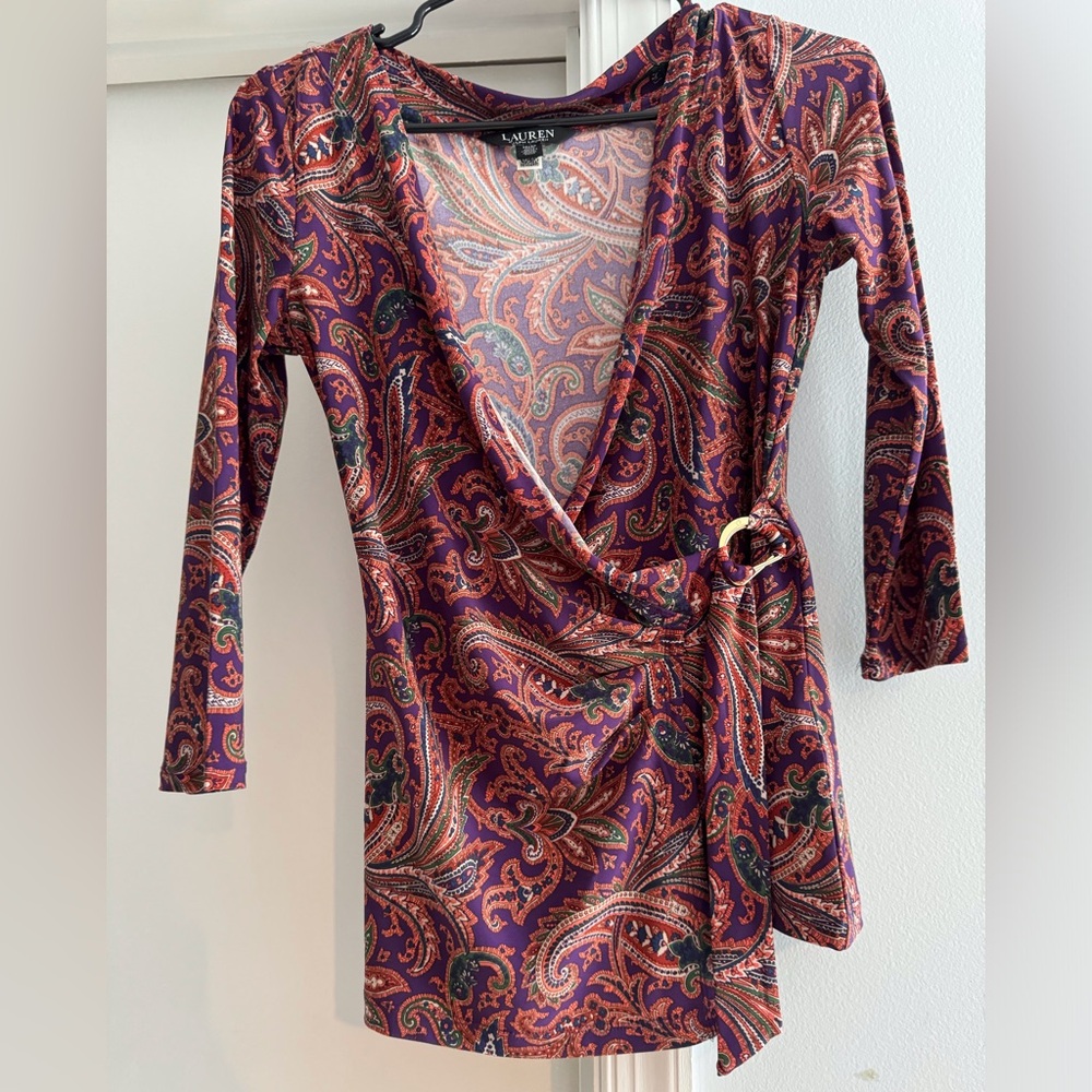 Ralph Lauren Patterned Long-Sleeve Blouse